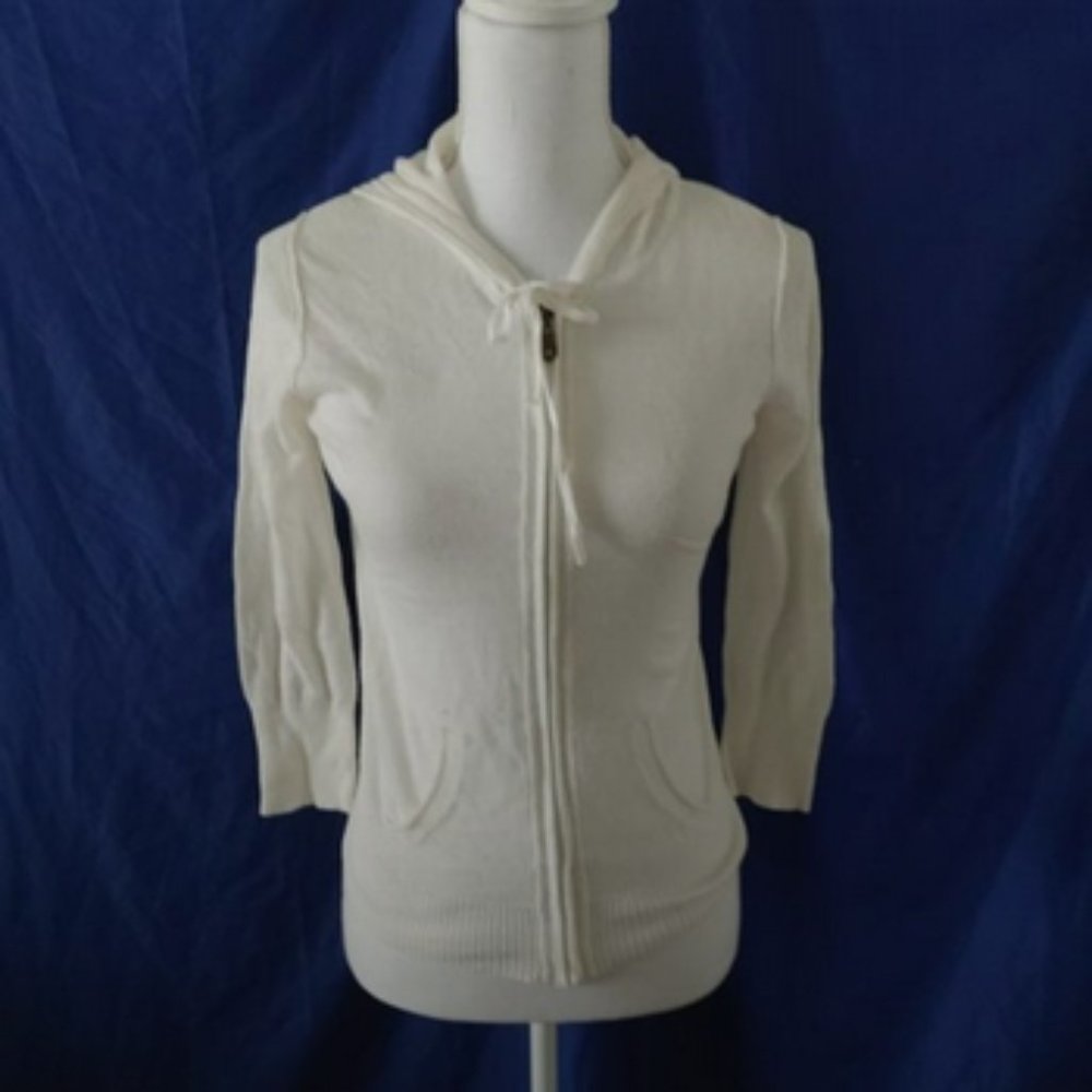 Kaitlyn (S) Girl zip up Hoodie shirts in cream color
